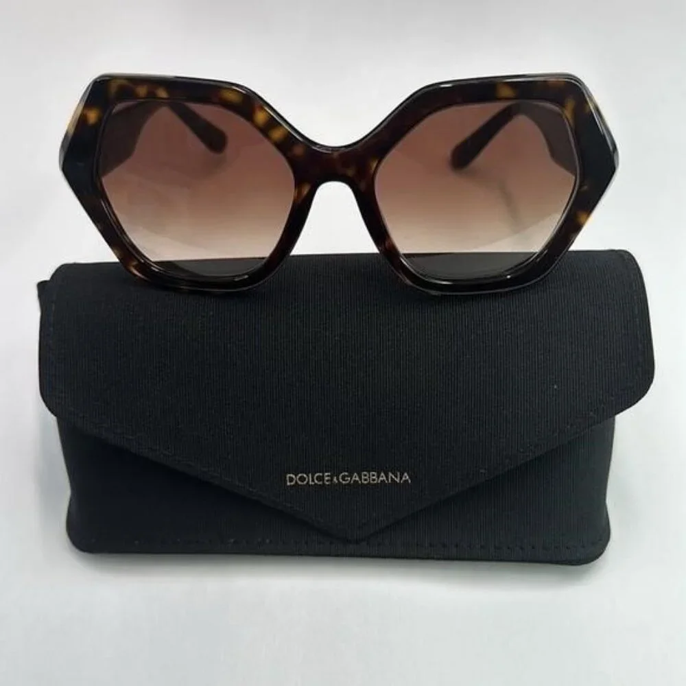 💯 - New Authentic DOLCE & GABBANA Gradient Brown Irregular Ladies Sunglasses